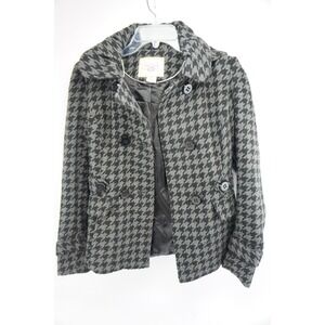 VGC Pink Envelope Women Size S Small Coat / Jacket Button Houndstooth